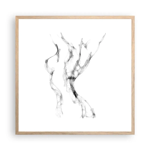 Plakát v rámu světlý dub - Krásná a silná - 60x60 cm