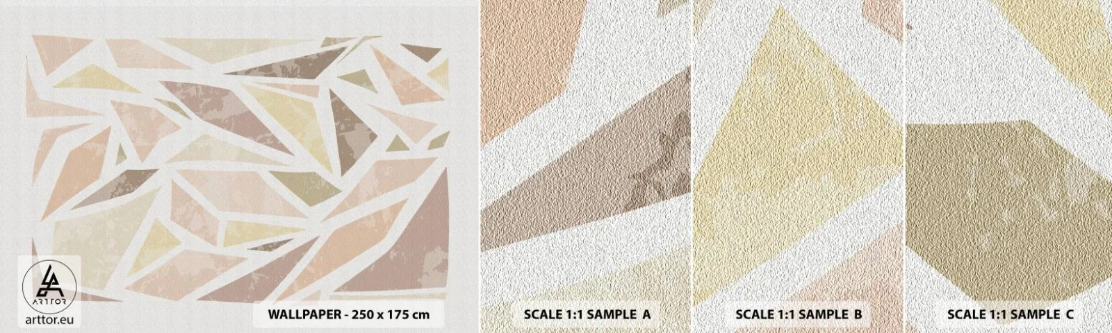 Vzor Fototapety Samolepicí Deluxe Sticker - Kompozice: vitráž - Minimalismus, Pastel, Boho - 100x30 cm