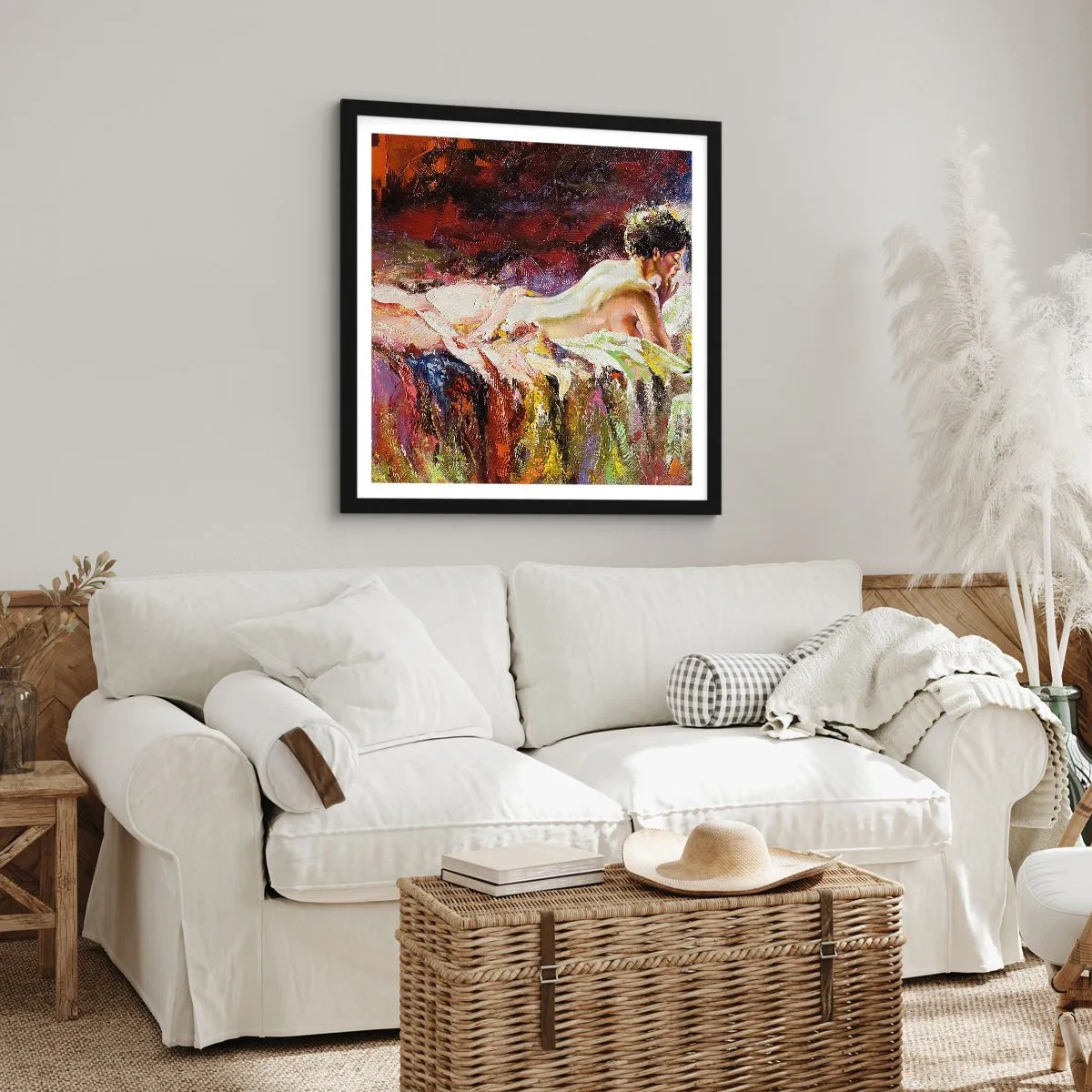 Plakát v černém rámu - Zamyšlená Venuše - 60x60 cm