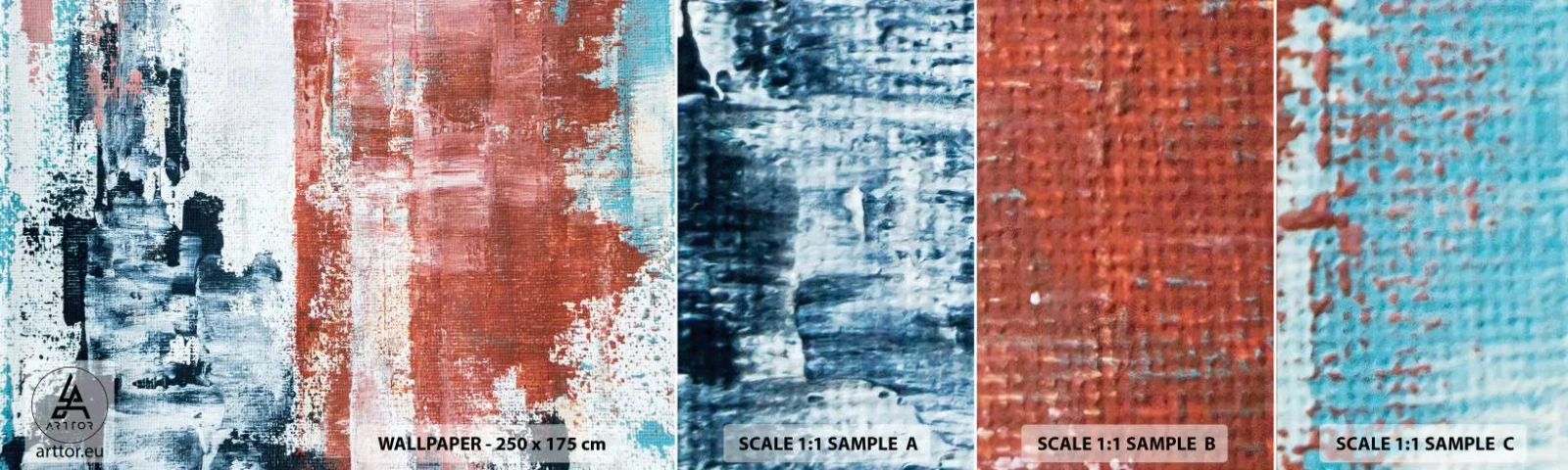 Fototapeta Vzorek Standard Eco - Abstraktní půl na půl - Abstrakce, Kus, Malování - 100x30 cm