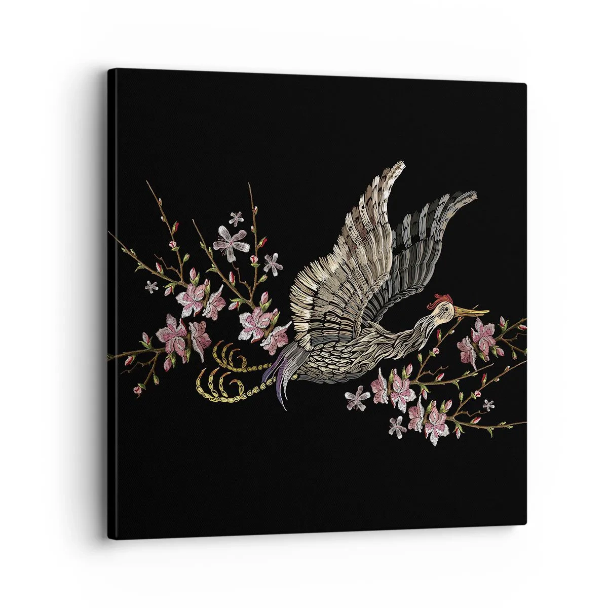 Obraz na plátně - Exotický vyšívaný pták - 30x30 cm