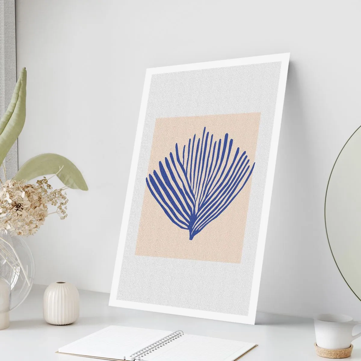 Plakát - Modrý vějíř - 50x70 cm