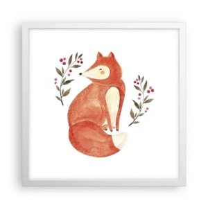 Plakát v bílém rámu - Malý zrzek - 40x40 cm