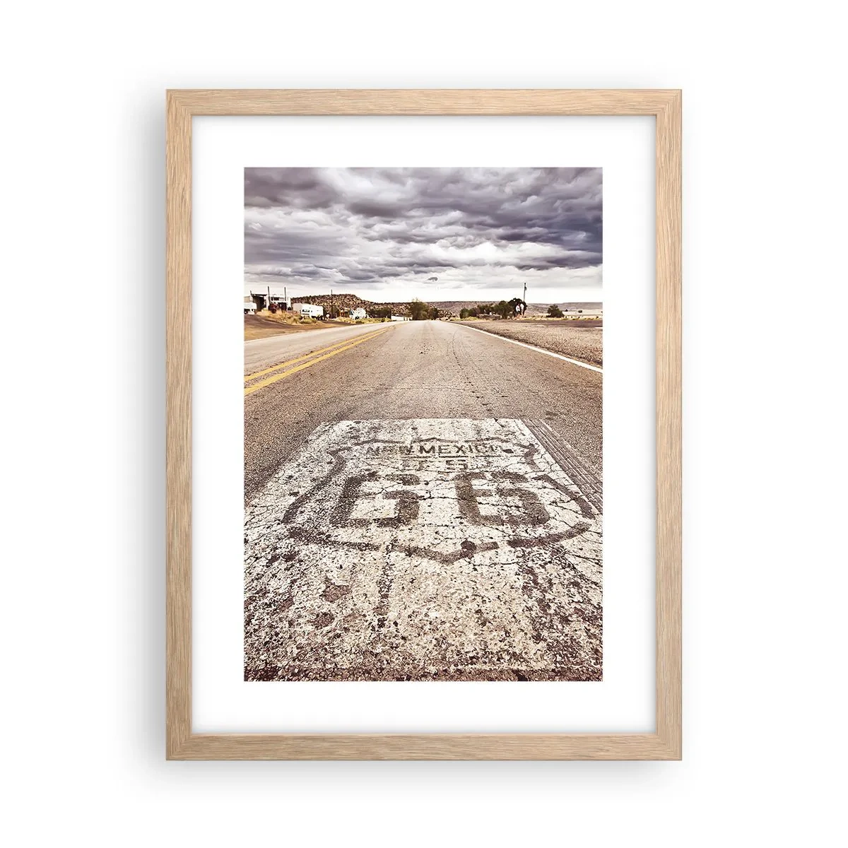 Plakát v rámu světlý dub - Mother Road - americká legenda - 30x40 cm