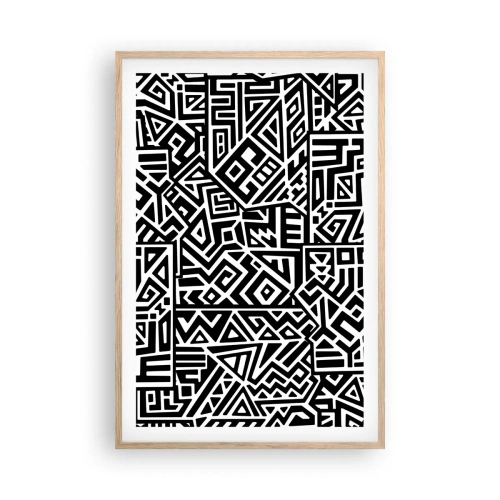 Plakát v rámu světlý dub - Předkolumbovská kompozice - 61x91 cm