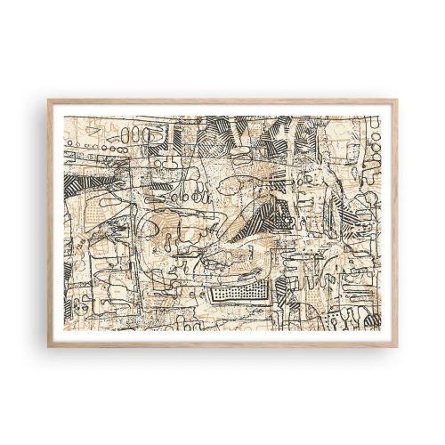 Plakát v rámu světlý dub - Čeká na rozluštění - 100x70 cm