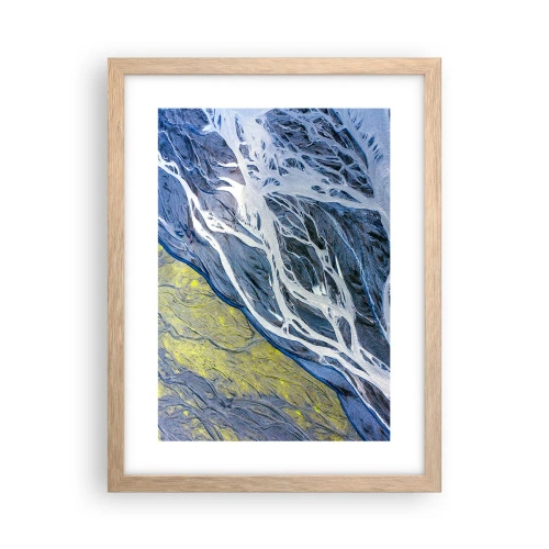 Plakát v rámu světlý dub - Jeskynní malby přírody - 30x40 cm