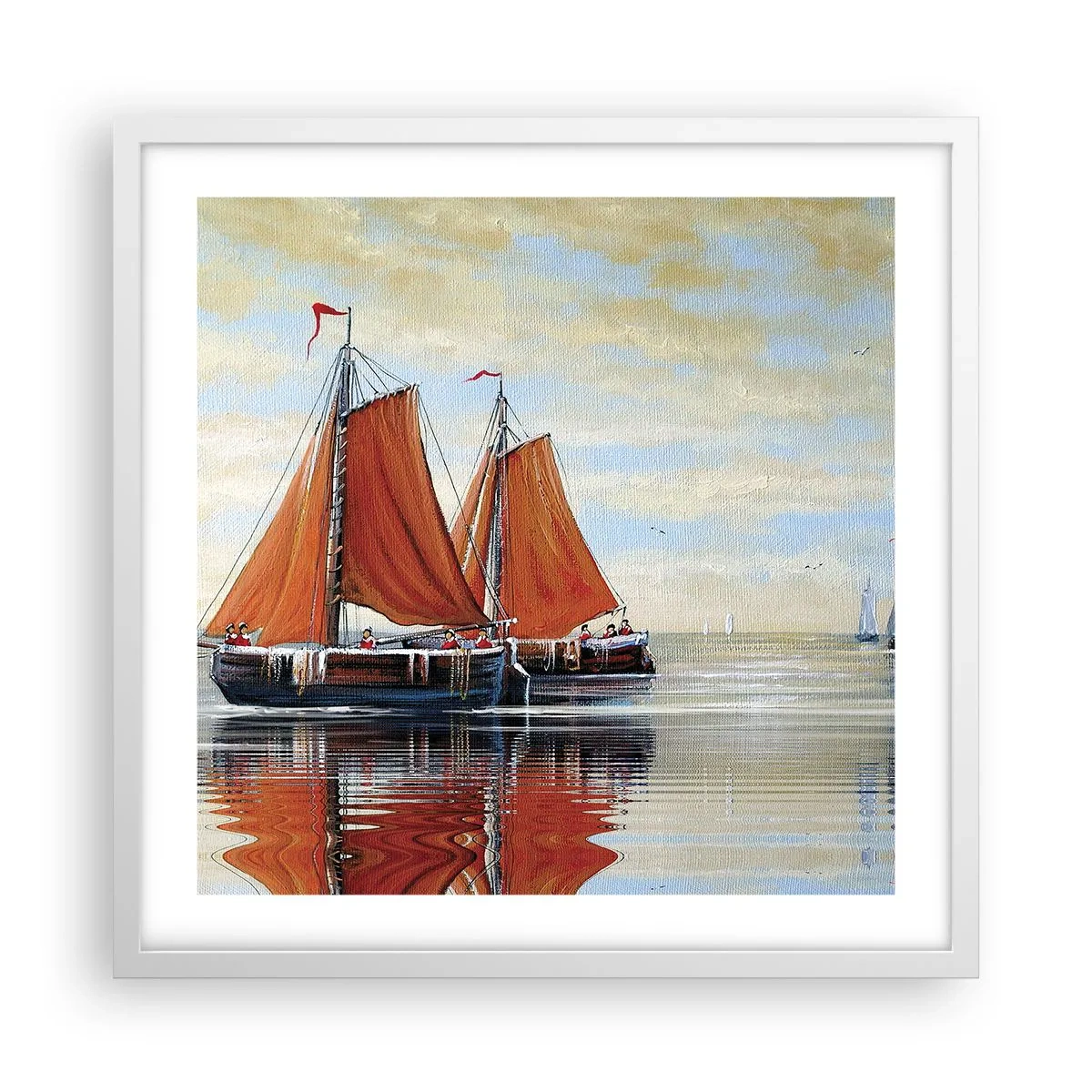 Plakát v bílém rámu - Pluj, námořníku… - 50x50 cm