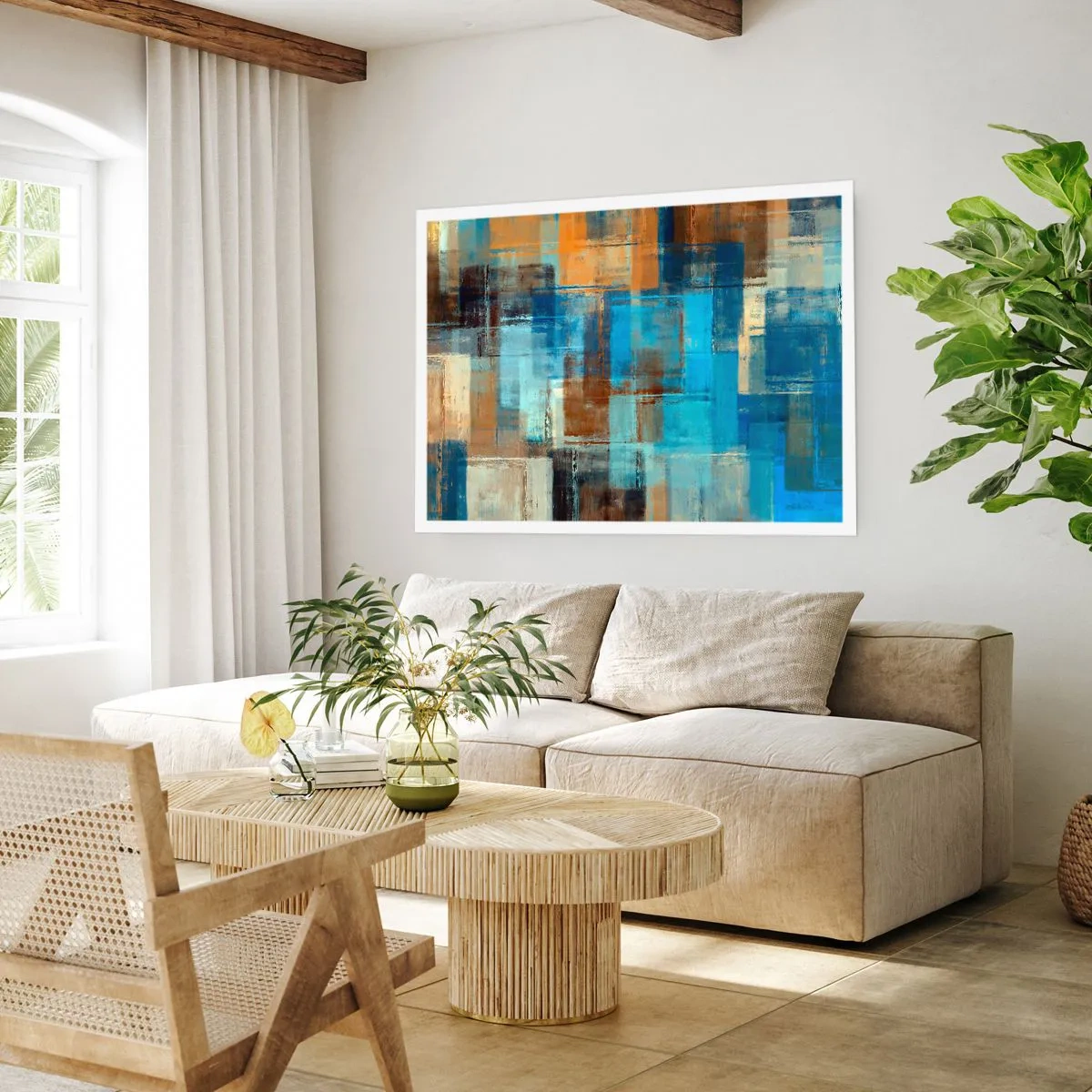 Plakát - Přes modrý závoj - 100x70 cm