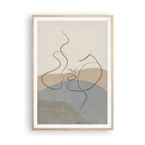 Plakát v rámu světlý dub - Jako tah štětcem - 70x100 cm