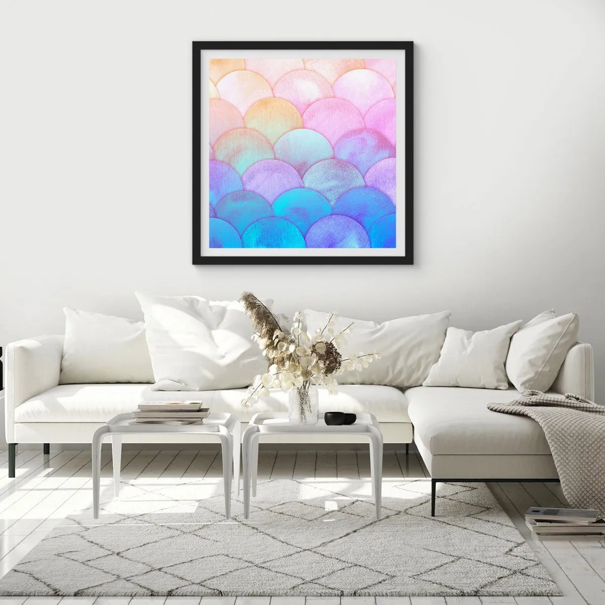 Plakát v černém rámu - Perleťová šupina - 60x60 cm