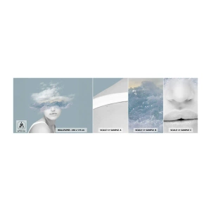 Vzor Fototapety Samolepicí Deluxe Sticker - S hlavou v oblacích - Jasný, Portrét, Mraky - 100x30 cm