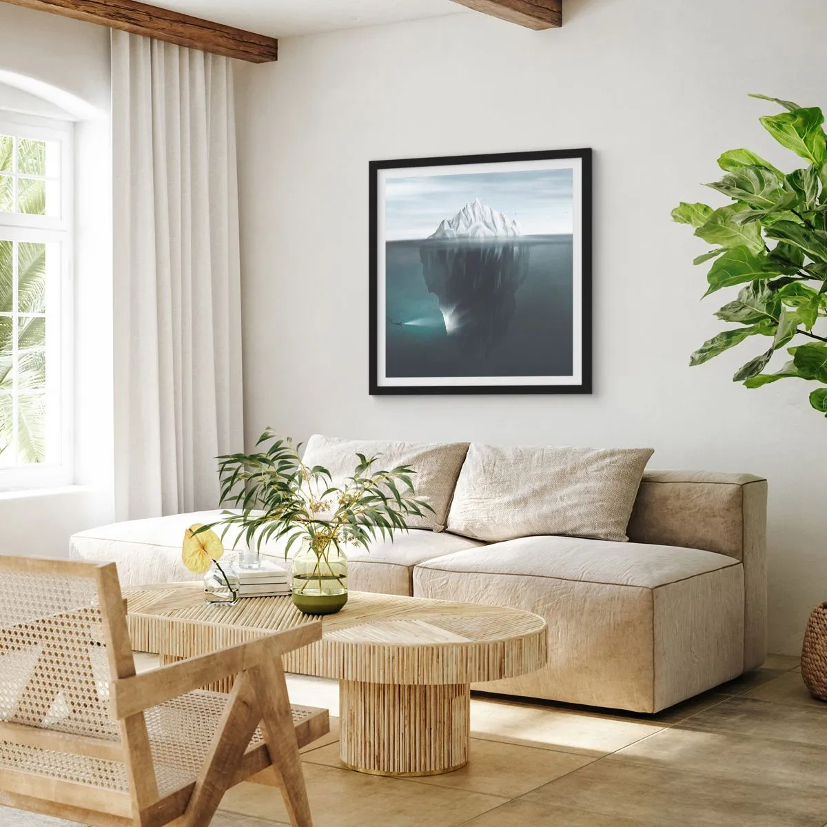 Plakát v černém rámu - Podvodní tajemství - 40x40 cm