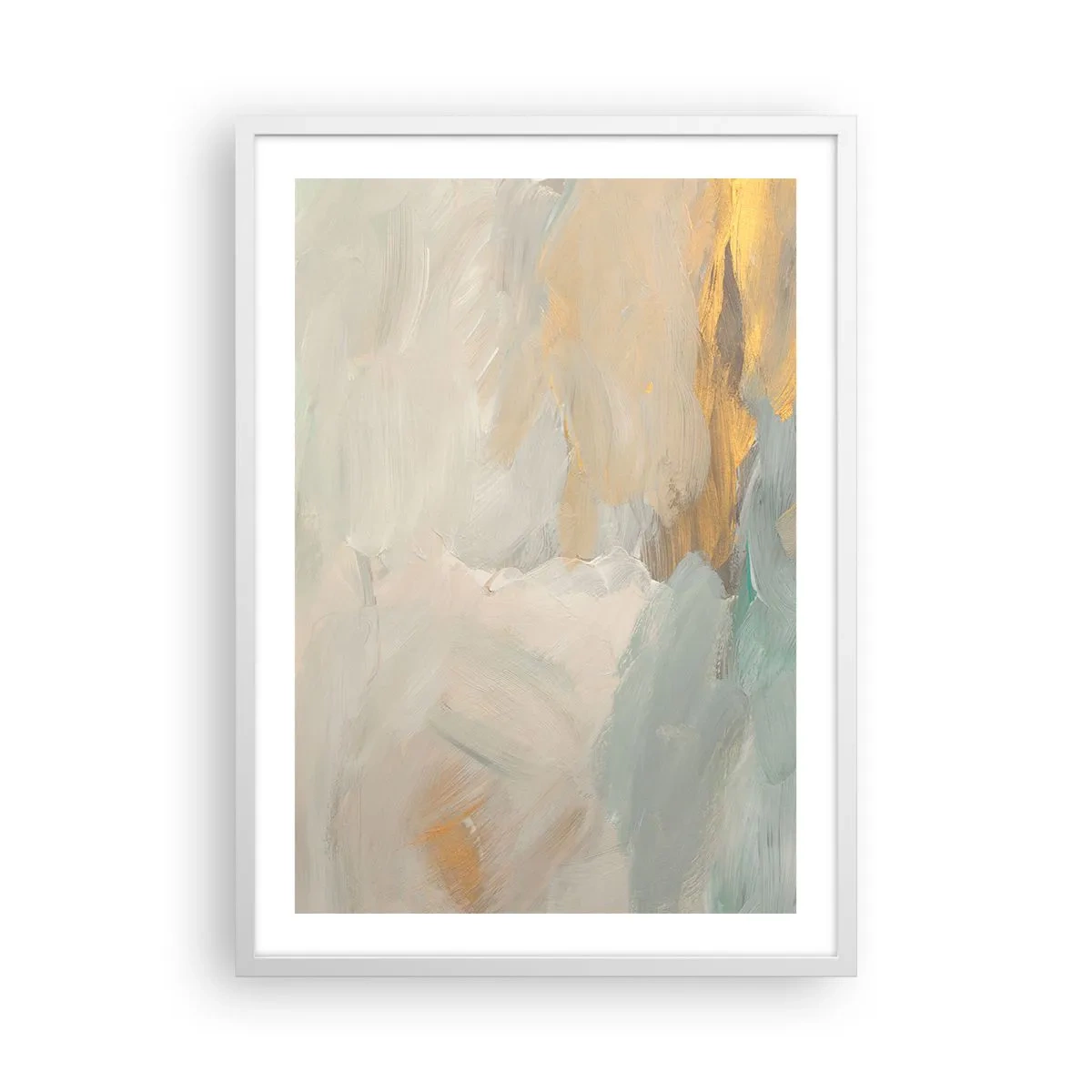 Plakát v bílém rámu - Abstrakce – krajina něhy - 50x70 cm