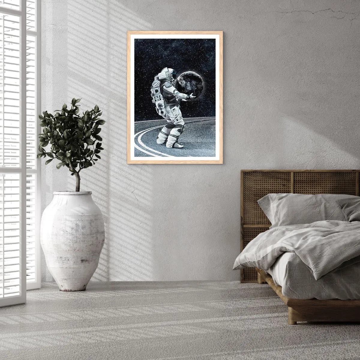 Plakát v rámu světlý dub - Na Mléčné dráze - 61x91 cm