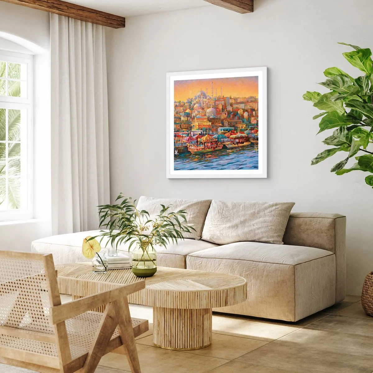 Plakát v bílém rámu - Istanbulský příběh - 50x50 cm