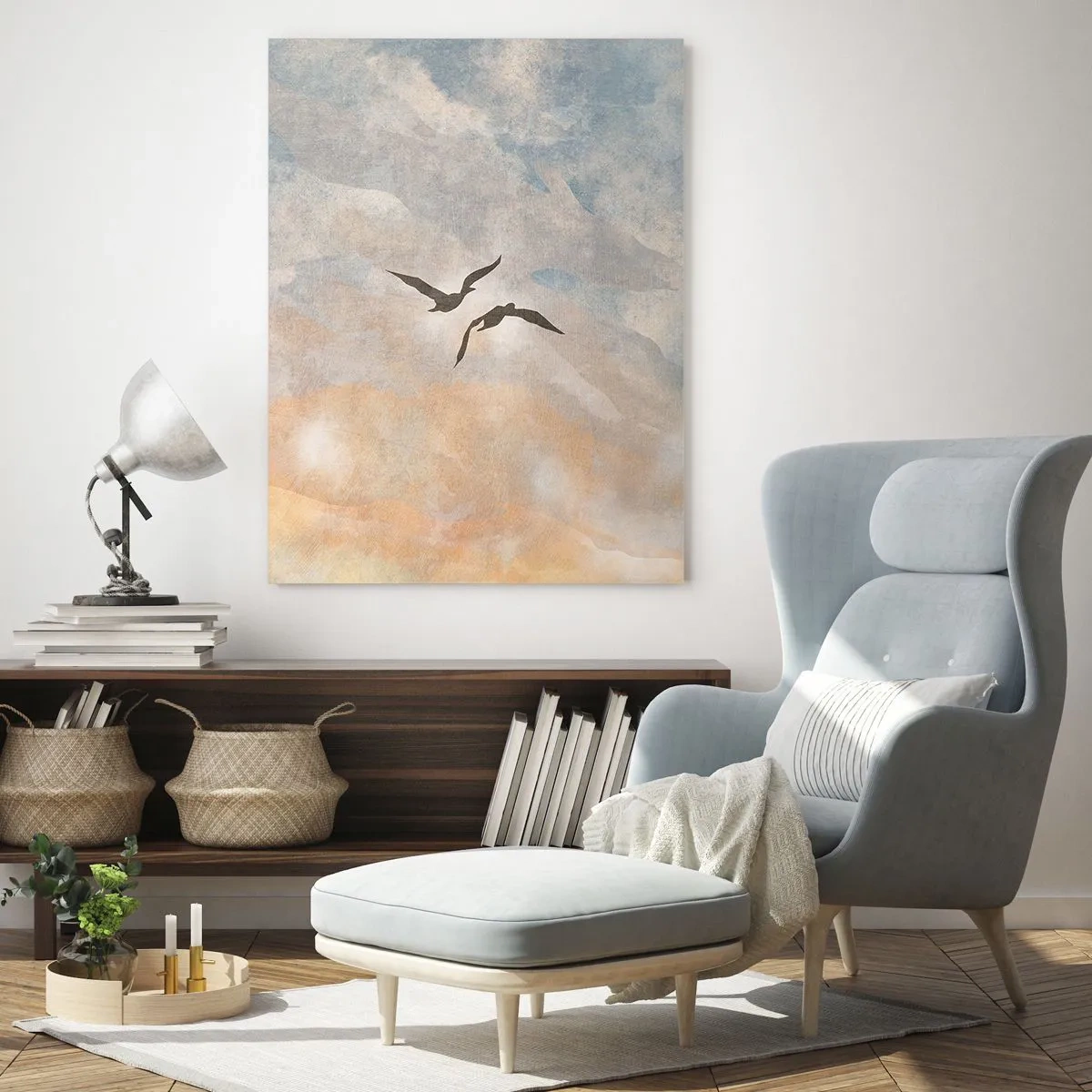 Obraz na skle - Nebeský tanec - 50x70 cm