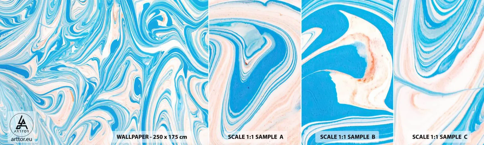Fototapeta Vzorek Standard Eco - Cákance v tyrkysu - Abstrakce, Kus, Moderní vzor - 100x30 cm