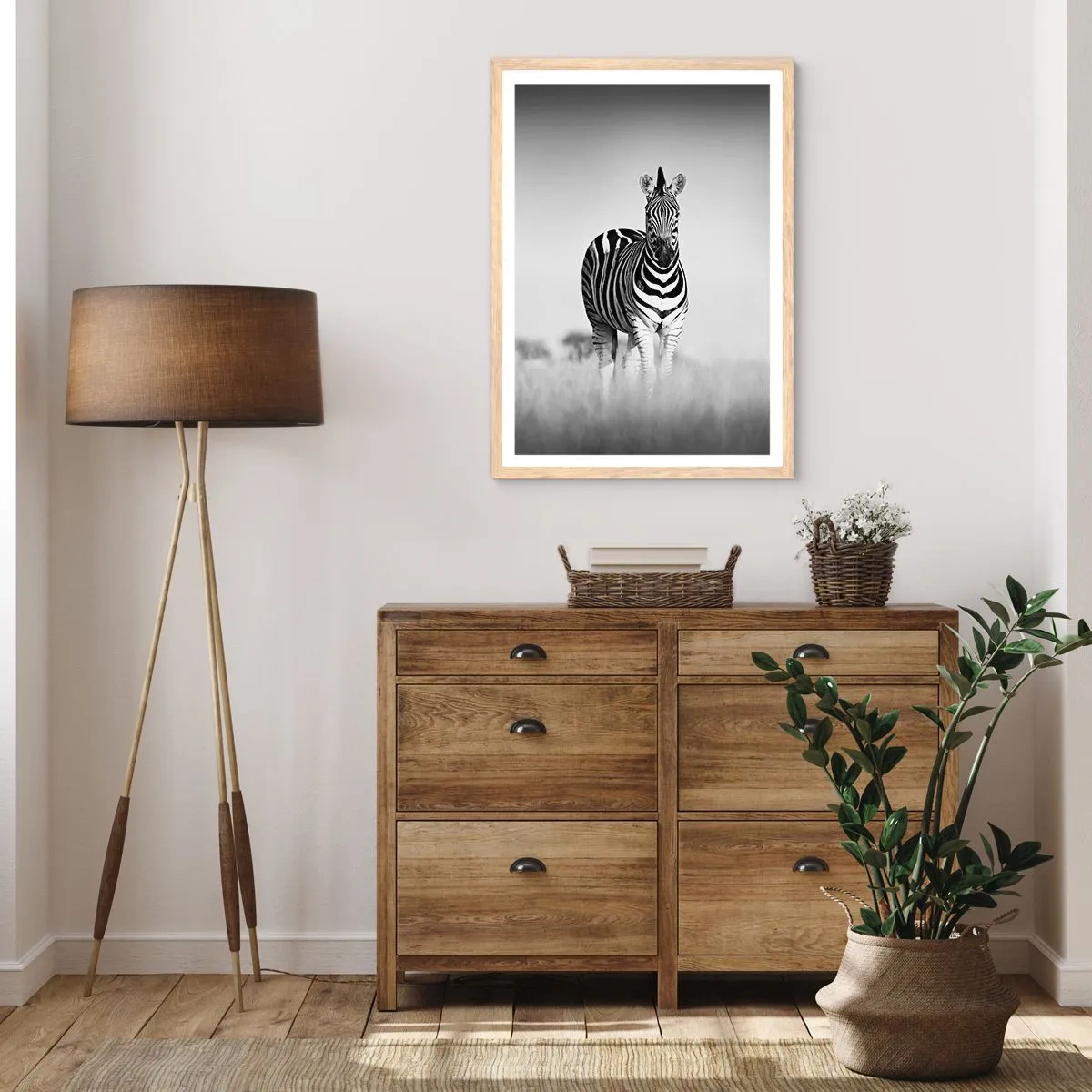 Plakát v rámu světlý dub - A přesto je svět černo-bílý - 70x100 cm