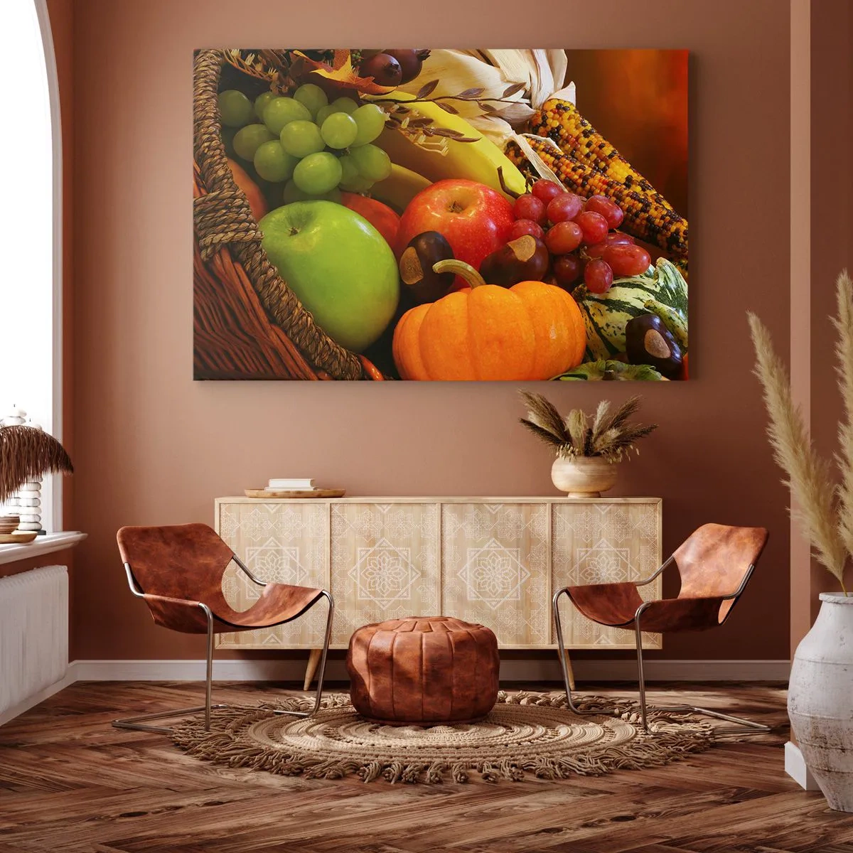 Obraz na plátně - Košík úrody - 70x50 cm