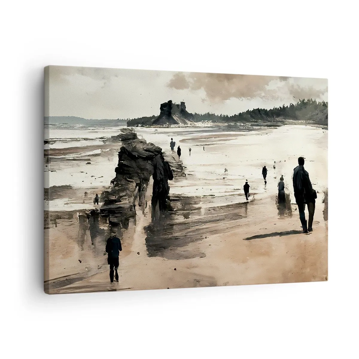 Obraz na plátně - Procházky po pláži v klidné krajině - 70x50cm - Vyvolaní - Moderní nástěnná dekorace do obývacího pokoje a ložnice ARTTOR