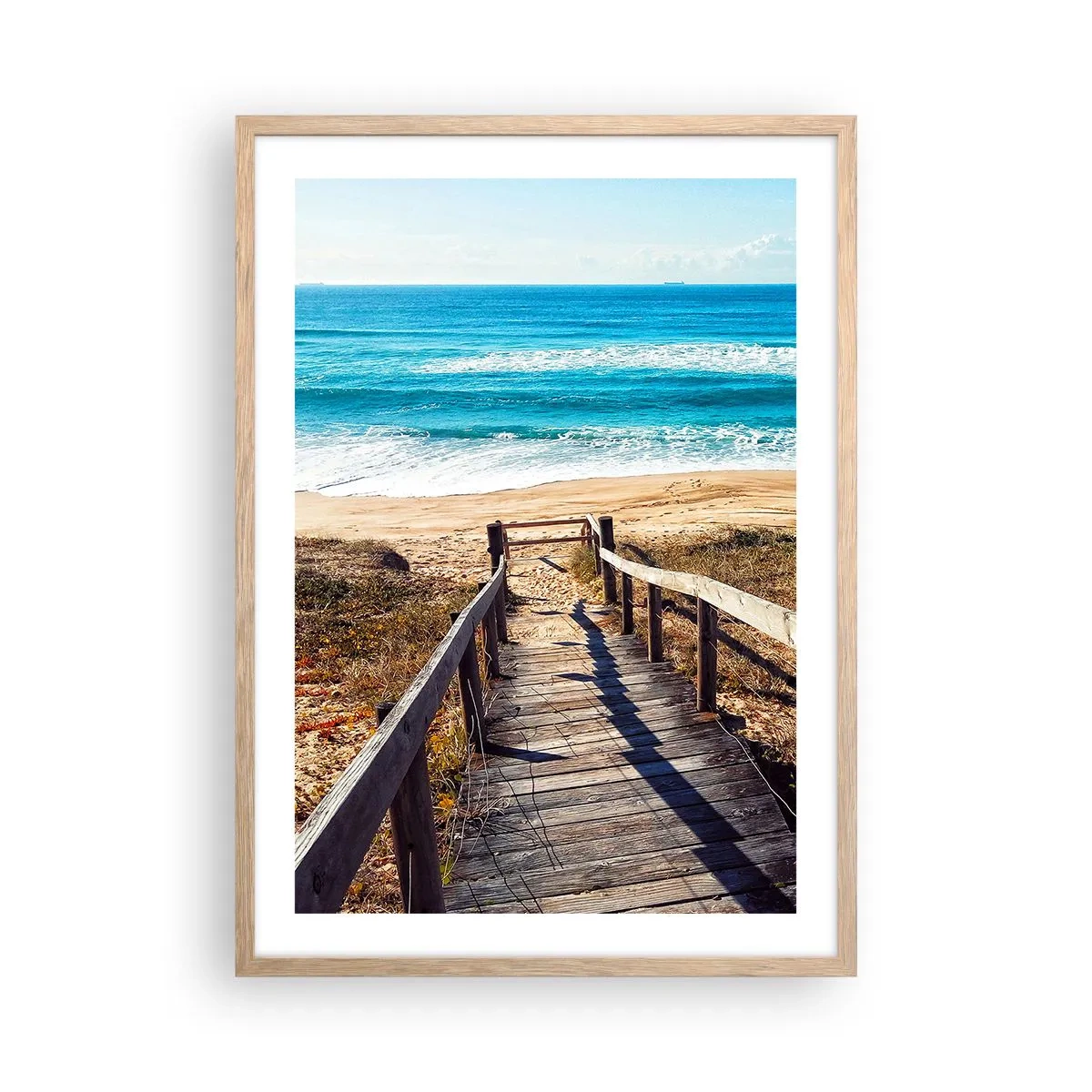 Plakát v rámu světlý dub - Běž! - 50x70 cm