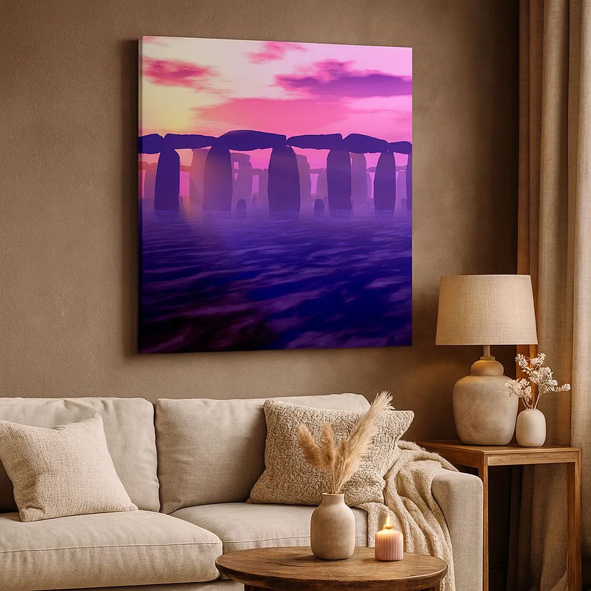 Obraz na plátně - Tajemství za svítání v mlze - 30x30 cm