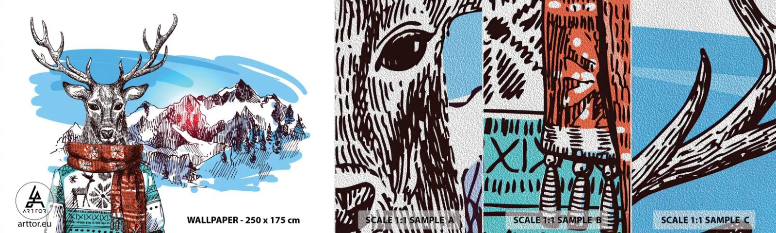 Vzor Fototapety Premium Sand - Ani jelen nemrzne  - Abstrakce, Jelen, Pro děti - 100x30 cm