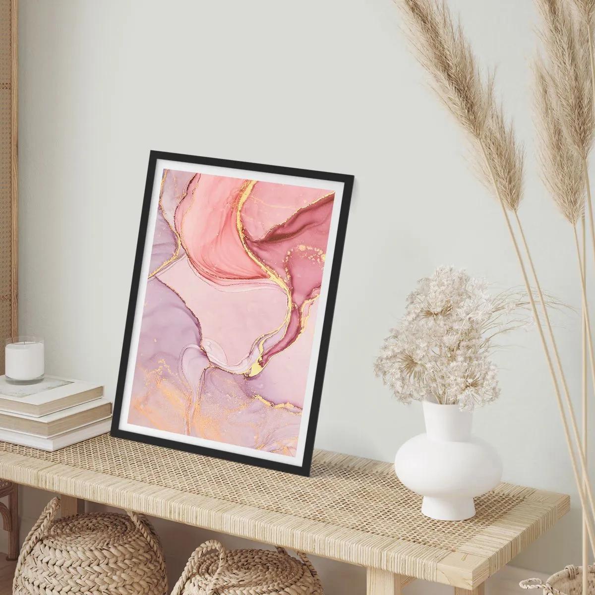 Plakát v černém rámu - Mazlení barev - 70x100 cm