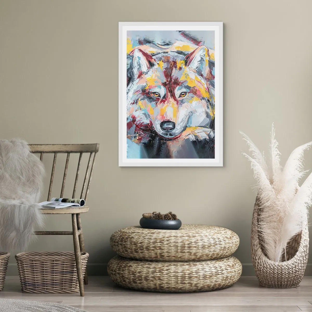 Plakát v bílém rámu - Klid mezi blízkými - 70x100 cm