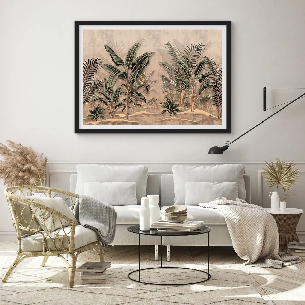 Plakát v černém rámu - Rytina v koloniálním stylu - 40x30 cm