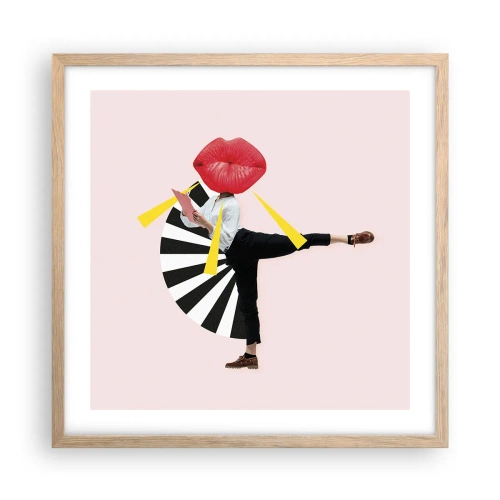Plakát v rámu světlý dub - Surrealistický pop-art - 50x50 cm