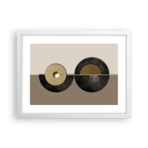 Plakát v bílém rámu - Variace kolem kruhu - 40x30 cm