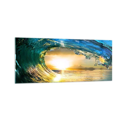 Obraz na skle - Ve smaragdově-zlatém křišťálu - 100x40 cm