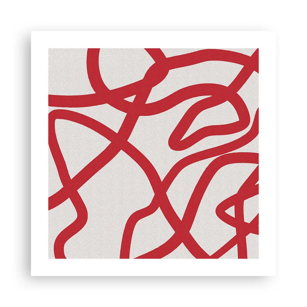 Plakát - Červené na bílém - 50x50 cm