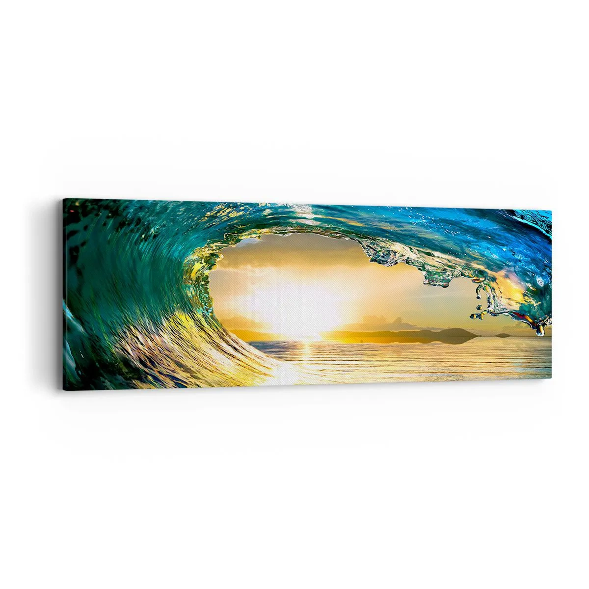 Obraz na plátně - Ve smaragdově-zlatém křišťálu - 90x30 cm