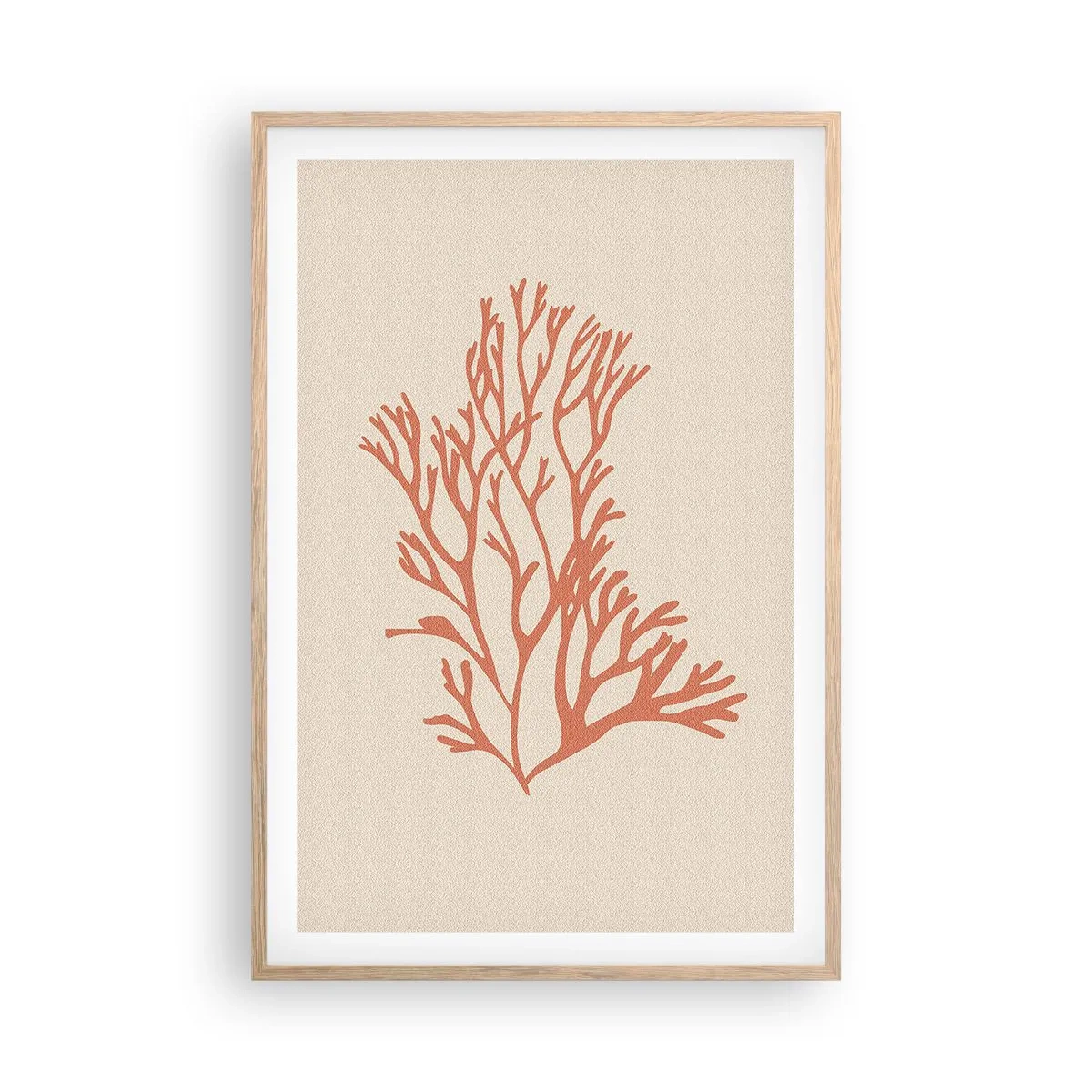 Plakát v rámu světlý dub - Korálový filigrán - 61x91 cm