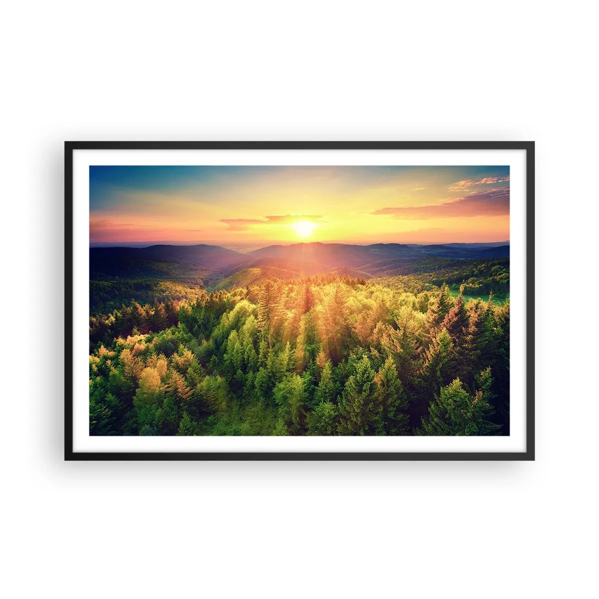 Plakát v černém rámu - Vrcholky a vrcholy - 91x61 cm