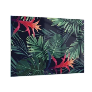 Obraz na skle - Vzplanout v zeleném - 100x70 cm