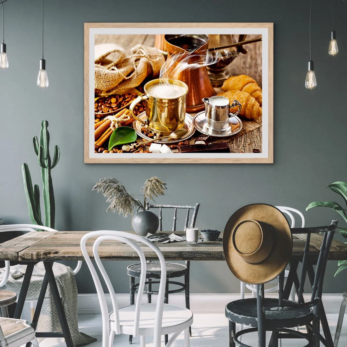 Plakát v rámu světlý dub - Hezký den! - 100x70 cm