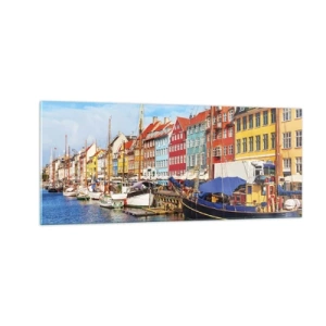 Obraz na skle - Radostné nábřeží - 100x40 cm