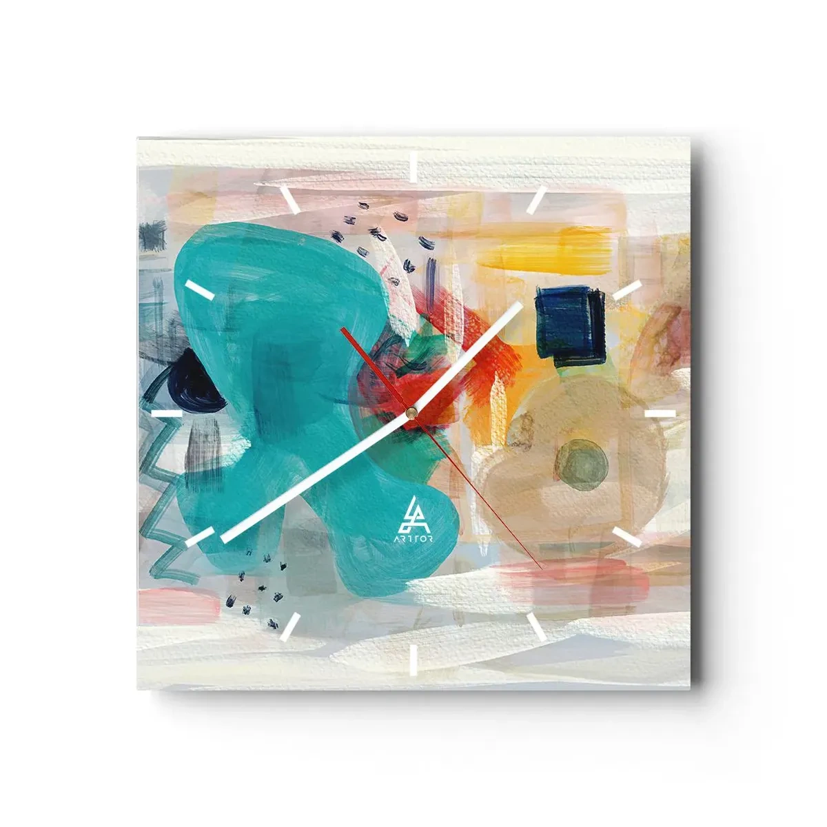 Nástěnné hodiny - Barevná hra - 30x30 cm