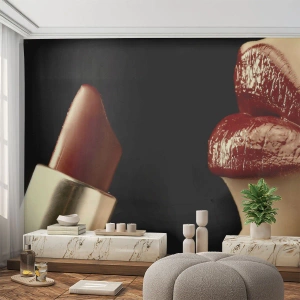 Fototapeta Premium Canvas - Smyslnost a lesk karmínu - Lidé, Žena, Makeup - 250x175 cm