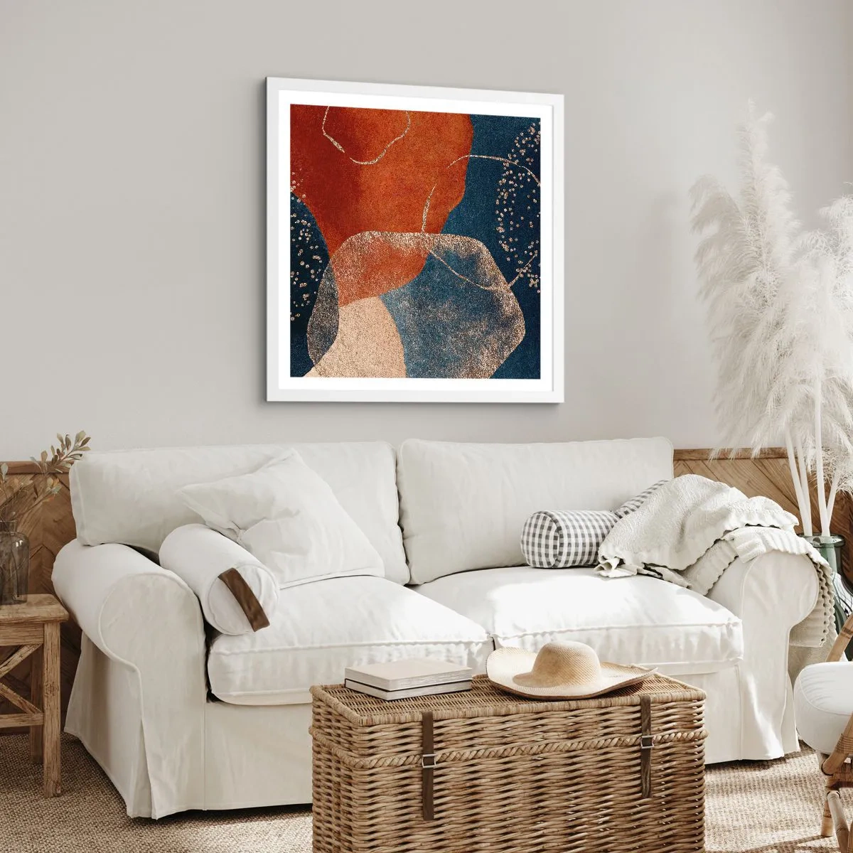 Plakát v bílém rámu - Lehkost bytí - 60x60 cm