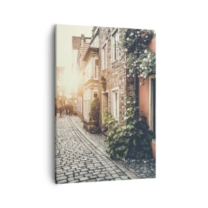 Obraz na plátně - Růžová ulička v růžové září - 50x70 cm