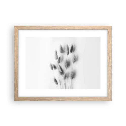 Plakát v rámu světlý dub - Její načechranost tráva - 40x30 cm
