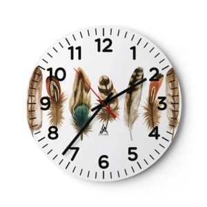 Nástěnné hodiny - Opeřená variace - 30x30 cm
