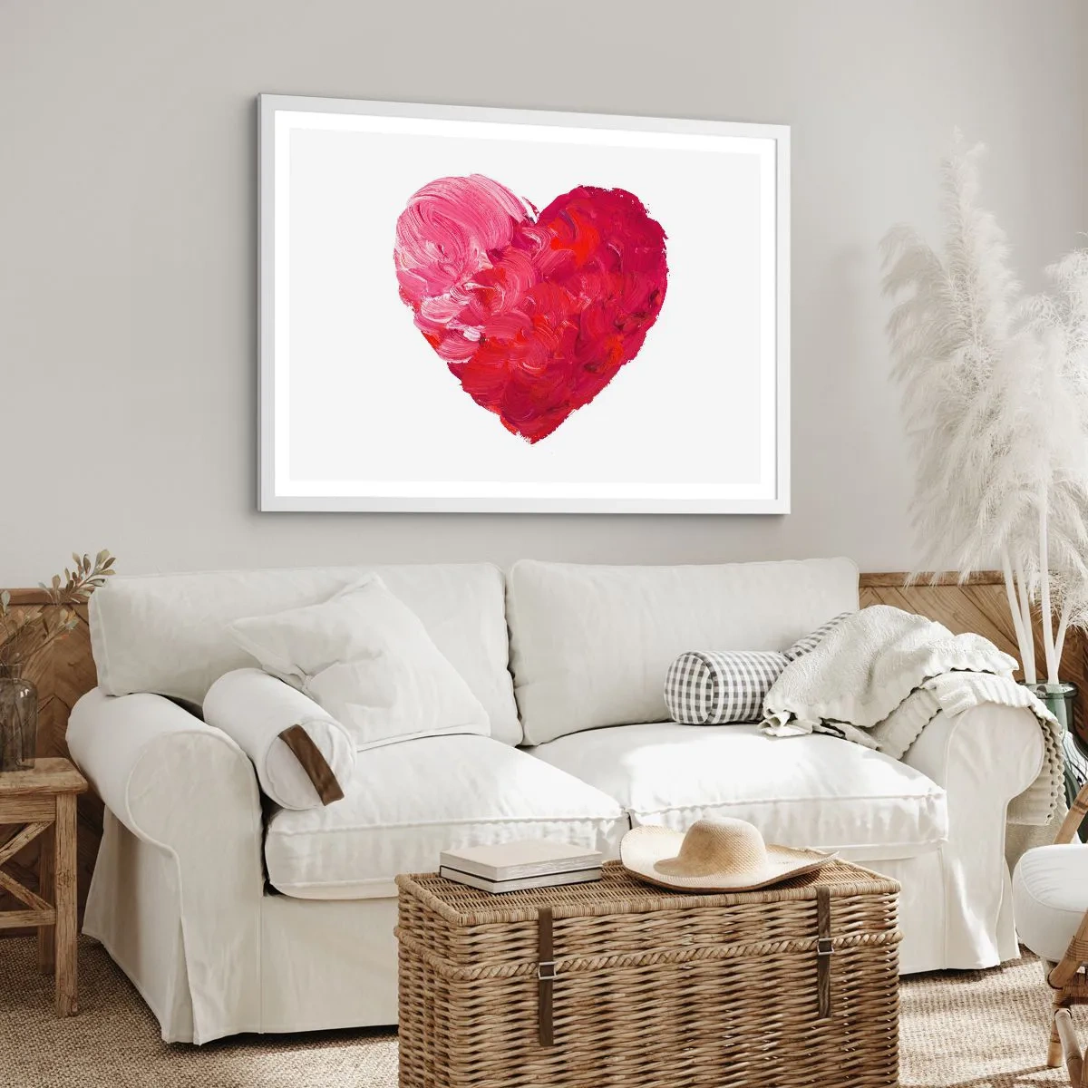 Plakát v bílém rámu - All you need is love - 100x70 cm