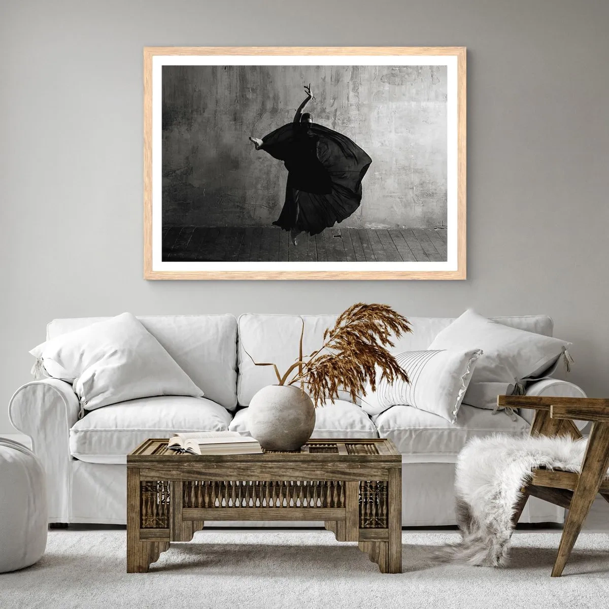 Plakát v rámu světlý dub - Plné vášně - 50x40 cm