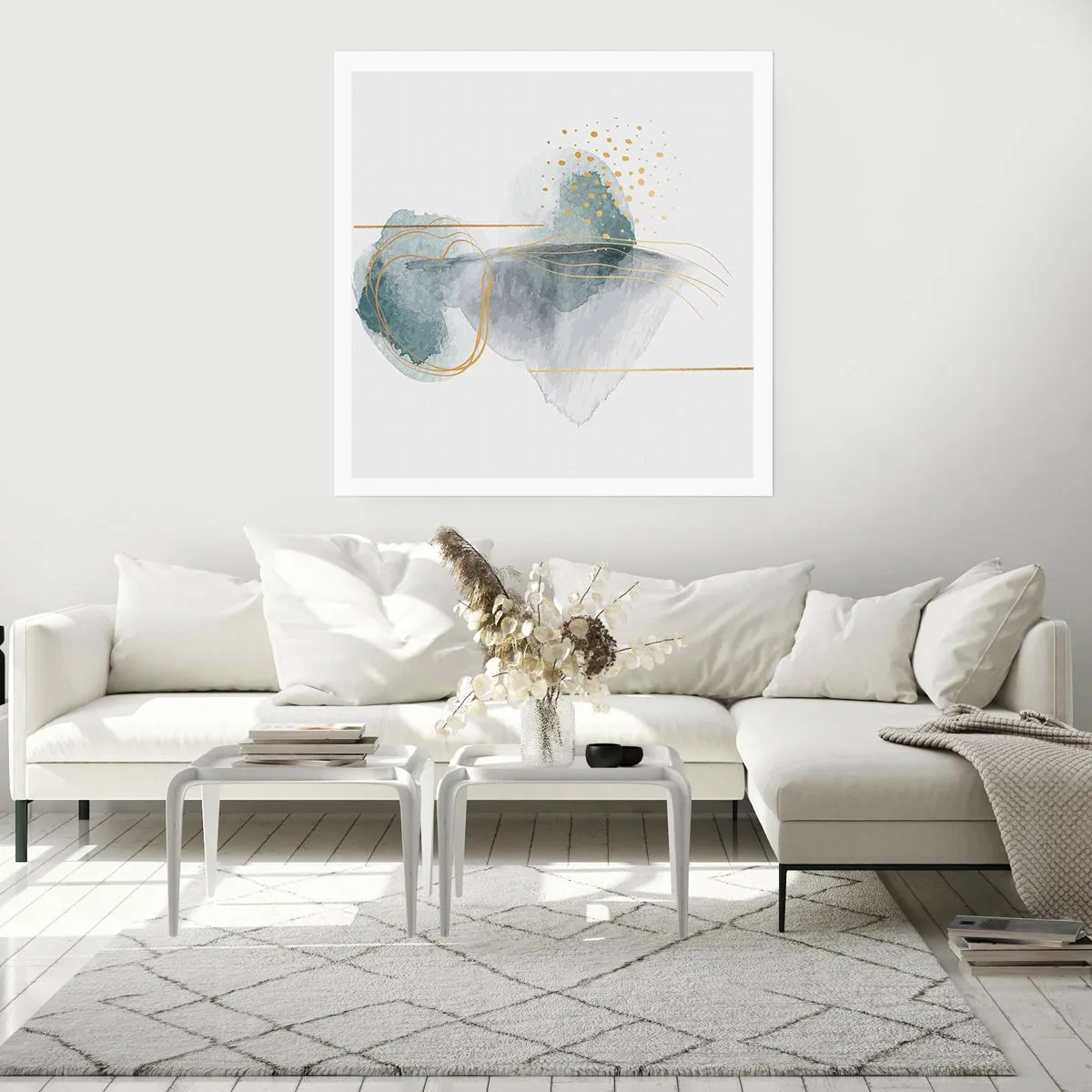 Plakát - O vztahu mezi šedou a zlatou - 30x30 cm